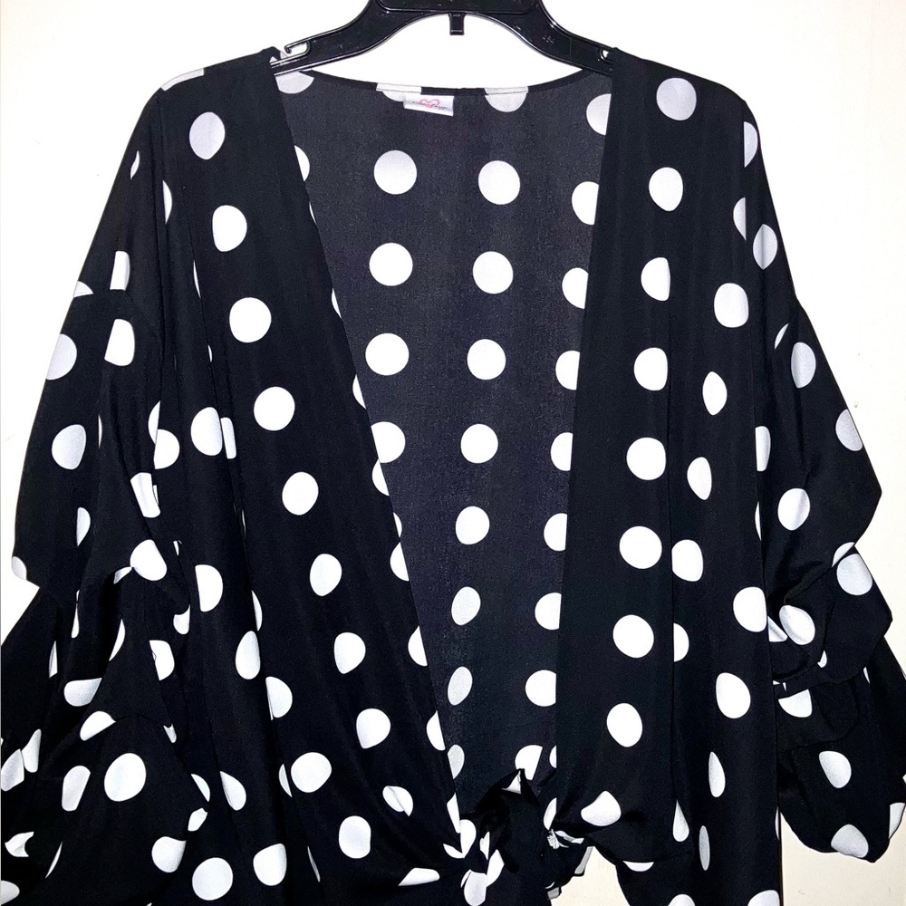Black and White Polka Dot Kimono